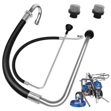 Imagem de 2025 Novos conjuntos de mangueira de sucção e linha de refluxo de aço inoxidável, compatíveis com máquina de pintura de pulverização/linha sem ar Graco 390 395 490 495 e Tongshan T300 500 Airless