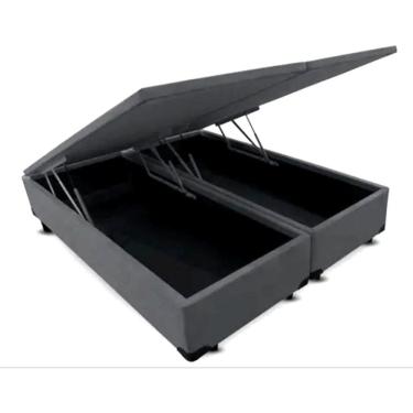 Imagem de Cama Box Baú Queen Bipartido Premium 4 amortecedores 158x198x40cm