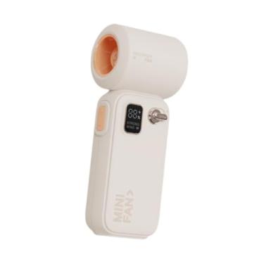 Imagem de IEUDNS Ventilador de mão de bolso, velocidades portáteis ajustáveis, recarregável, mini portátil para viagens internas, escritório, mulheres, homens e, Bege