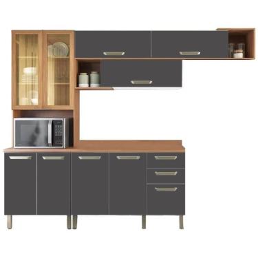 Imagem de Cozinha Completa Pimenta 10 Portas 2 Gavetas Telasul Cor Freijó Grafite