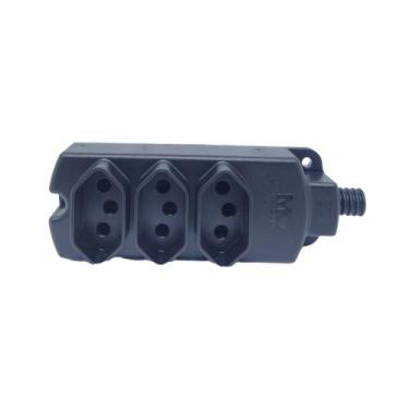 Imagem de Régua de tomadas 2P+T  20A 3 postos Preto - Margirius, Preto