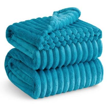 Imagem de Cobertor Bedsure Fleece Teal para Sofá - 274x229cm