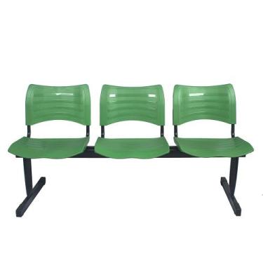 Imagem de Cadeira Longarina Iso Turim 3 Lugares Verde - PopMov