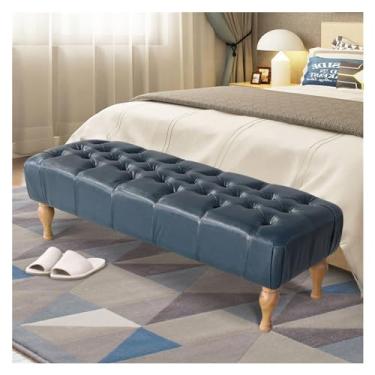Imagem de Banco estofado para cama, banco de quarto para o final da cama, banco de piano, banco de jantar, banco de entrada, sapato com botão tufado, assento acolchoado para sala de estar, banco de pés com