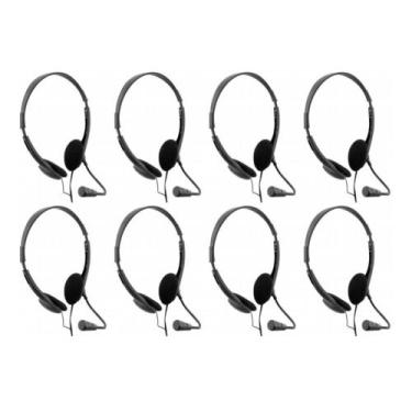 Imagem de Kit 8 Fone Ouvido Headset Office Stereo USB Microfone Call Center Aten