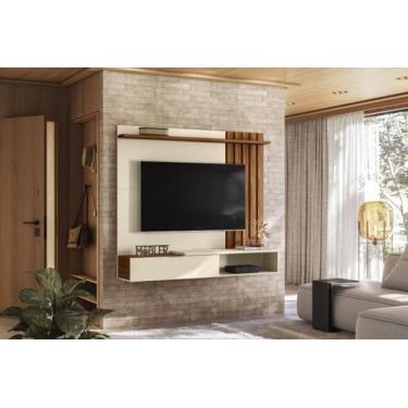 Imagem de Painel Para Tv Até 70 Pelegadas Sala E Quarto Luxo Estante Completo Ri