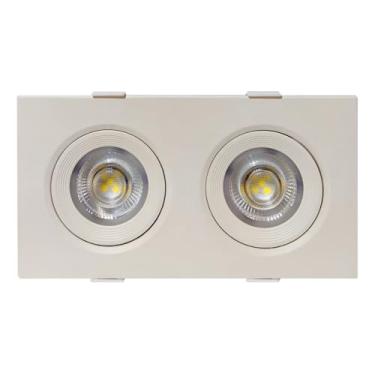 Imagem de Spot Led Duplo quadrado 10w 3000k Branco quente Para forro gesso teto de madeira luminaria de teto