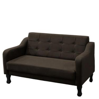 Imagem de Namoradeira Bella Decorativa 2 Lugares Suede Marrom Escuro - Maitê Mod