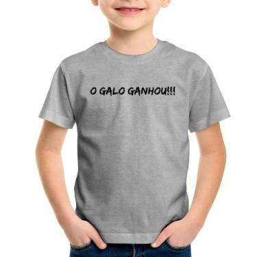 Imagem de Camiseta Infantil O GALO GANHOU!!! - Foca na Moda, Cinza, 8
