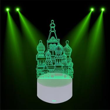 Imagem de Luz noturna de castelo encantador com ilusão 3D – lâmpada LED com 7 mudanças de cor, controle de sensor de toque, painel de resina ótica, decoração mágica de quarto para crianças, meninas e
