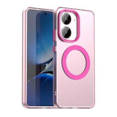 Imagem de Capa compatível com Xiaomi Poco X7 Pro 5G, compatível com Magsafe, capa magnética à prova de choque, compatível com Redmi Turbo 4 5G capa vermelha