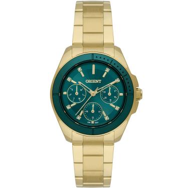 Imagem de Relógio ORIENT feminino dourado verde FGSSM096 E1KX