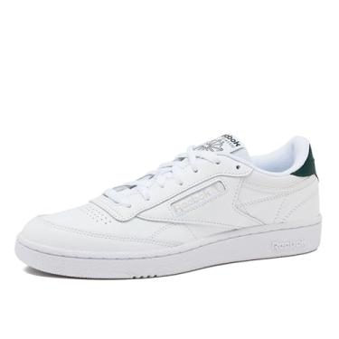 Imagem de Reebok Tênis masculino Club C 85, casual, moderno, branco, Branco/verde breakaway/cinza metálico, 41