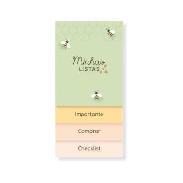 Imagem de Bloco Listas Cartões Gigantes Abelhinha