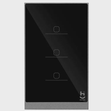 Imagem de Interruptor Inteligente 3 Teclas Conexão Zigbee Compatível com Assistente de voz, ios e Android Preto - Geonav