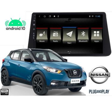 Imagem de Central Multimidia Kicks 9 Pol Android 10 Tela Ips Wifi Gps R8