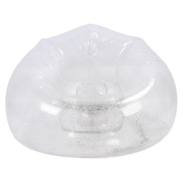 Imagem de Cadeira de sofá Inflável de PVC Clara, Portátil, Inodoro, sofá de Lounge, Transparente, Leve, de Apoio, para Relaxar, Ler, Noites de Cinema (Prata)