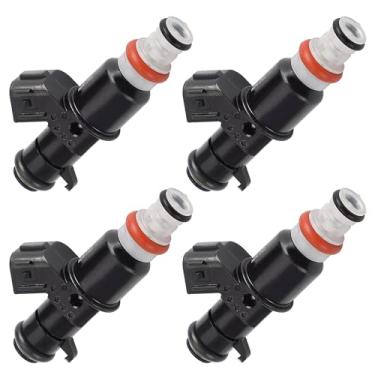 Imagem de 16450-RAA-A01 4 peças injetores de combustível bocal injetor de combustível adequado para Acura RSX 2005-2006 Honda Accord 2003-2007 Elemento 2003-2011 CR-V 2005-2009. Substitui # FJ484, 16450-RAA