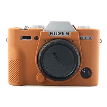 Imagem de Capa para câmera de borracha de silicone segura, profissional, destacável, antiarranhões, à prova de choque, capa protetora de corpo inteiro para Fujifilm Fuji X-T10 XT10 XT 10 câmera digital sem
