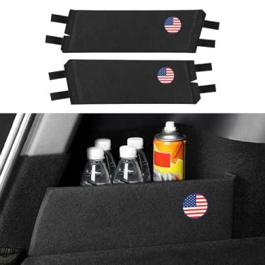 Imagem de HENGYUESHANG 2 peças, organizador de porta-malas traseiro para carro, placa divisória lateral, compatível com Tesla Model Y 2020, 2021, 2022, 2023, 2024, acessórios internos