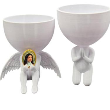 Imagem de Kit Decoração Santa Teresinha Anjinho Relicario  Oração - Point da Fe