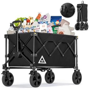 Imagem de Muarch Carrinho de compras dobrável dobrável com rodas grandes na praia, jardim, mercearia, uso ao ar livre, utilitário para todos os terrenos, vagões portáteis para mantimentos, acampamento na areia