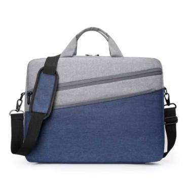 Imagem de Capa Case Note Bag Maleta Bolsa Estojo Pasta Organizadora Notebook 16 Polegadas Divisórias Impermeável com Alça De Ombro Alça De Mão Reforçada 2 Bolsos Externo (Azul)