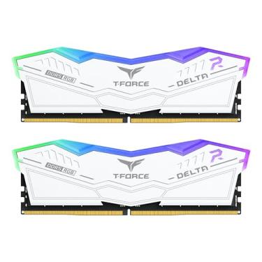 Imagem de TEAMGROUP T-Force Delta RGB DDR5 Ram 32 GB (2 x 16 GB) 6400 MHz PC5-51200 CL38 Módulo de memória RAM para chipset série 600 700 XMP 3.0 pronto branco FF4D532G6400HC38JDC01