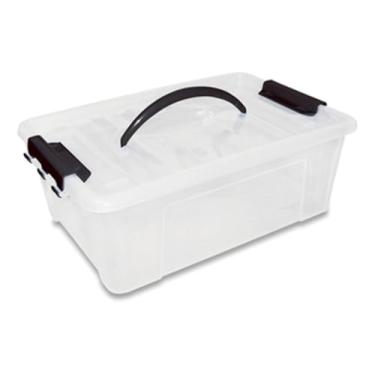 Imagem de Caixa Organizadora 7,3L Plástica Transparente Com Travas – Praticidade e Resistência - Escritex