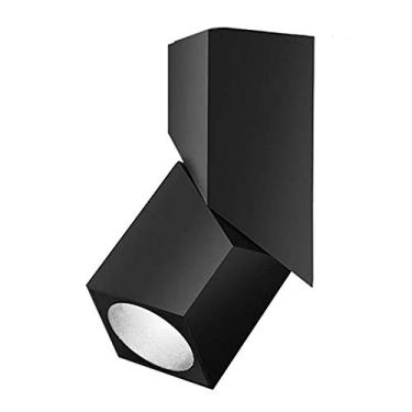Imagem de Yodaba Holofote Led Para Teto Interno, Ajustável Em 360°, Luminária De Parede - Holofotes Art Diy - Luz Branca Fria De 12 W, Luminária De Teto Embutida De 6000 K - Iluminação Cob De Superfície, Lâm