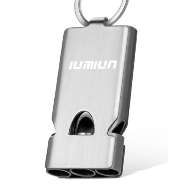 Imagem de IUMIUN Apito de sobrevivência de emergência para salva-vidas apito de segurança para acampamento ao ar livre - apito alto até 120 ~ 130 db (aço inoxidável-1 peça)