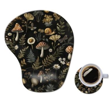 Imagem de Mouse pad ergonômico com descanso de pulso, confortável tapete de mouse em gel para computador, suporte de pulso para laptop, mouse para alívio da dor com base de poliuretano antiderrapante cogumelo