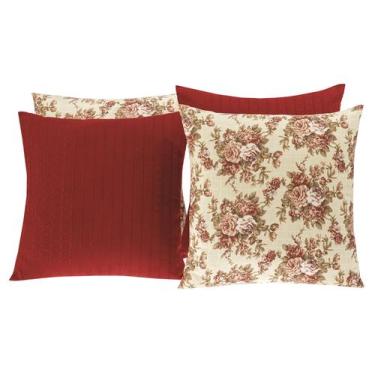 Imagem de Kit Almofada Decor 45X45cm 4 peças texturizado com enchimento Estampa 