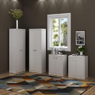 Imagem de Conjunto Home Office 4 Peças Com 2 Armários E 2 Balcões Tecno Mobili Branco