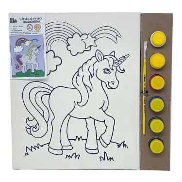 Imagem de Kit Pintura Tela 25x30 Cm - Unicórnio - Kits For Kids