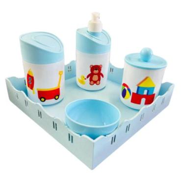 Imagem de Kit Higiene Baby Brinquedos Menino e Menina c/bandeja em MDF - Dóia Ki
