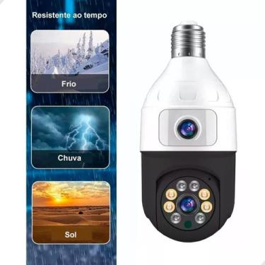 Imagem de Câmera Lâmpada Dupla Lente Segurança Visão Noturna - Bivolt