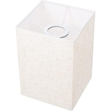 Imagem de COHEALI Abajur Quadrado Pendente De Linho Com Clipe Para Substituição Luz Pequena Proteção Mesa Piso Parede Bege