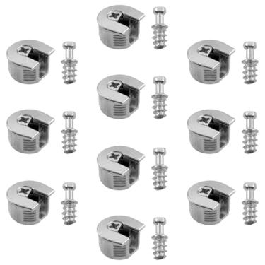 Imagem de AYLIFU Suporte de prateleira de armário com trava de rosca pino prata altura 13,5 mm/0,53 polegadas para móveis de armário armários de madeira 10 peças