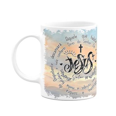 Imagem de Caneca Religiosa - Ore com Jesus - Salmo 91