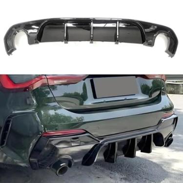 Imagem de Spoiler de para-choque traseiro compatível com 4 séries G26 2020-2024 Kit de carroceria divisor de para-choque traseiro acessórios para carro (LED de aparência de carbono)