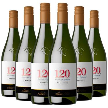 Imagem de Kit Caixa Fechada 6 Vinhos Branco Santa Rita 120 Chardonnay