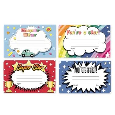 Imagem de 80 peças de cartões de prêmio de reconhecimento de volta às aulas 15 x 10 cm, certificado de prêmio Super Star Rewards para professores, sala de aula, material escolar