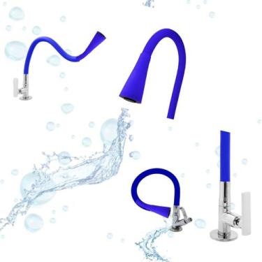 Imagem de Torneira Dobrável de Bancada Azul Snel Metais, Azul, único