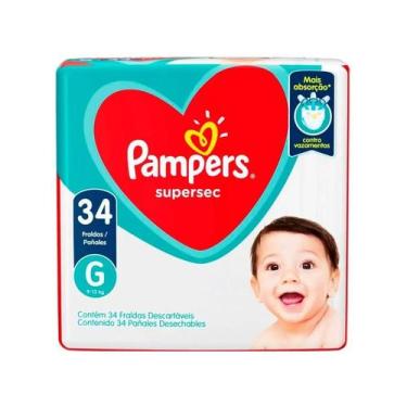 Imagem de Fralda Pampers Supersec Pacotao Hiper G 34 Unidades 