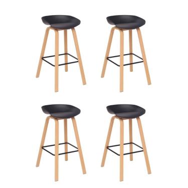 Imagem de Kit 4 Banquetas Alta Polipropileno Toledo Fratini Preto