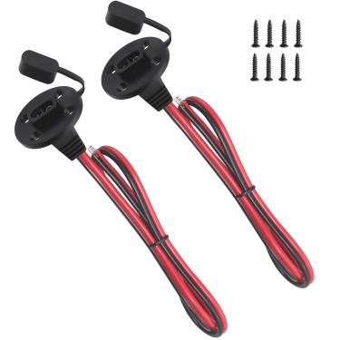 Imagem de SPARKING Porta lateral com soquete SAE de 6 m – Montagem em painel solar com conector universal de desconexão rápida SAE para carregador de bateria de gerador solar com 8 parafusos de montagem (plugue SAE)