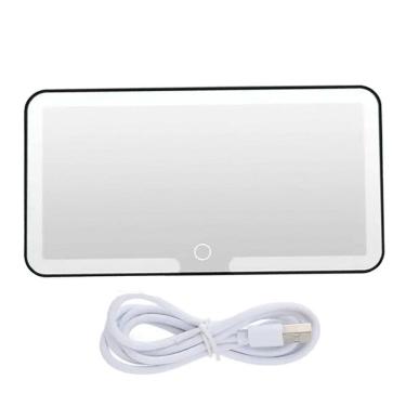 Imagem de Espelho De Carro Led Quebra Sol 3 Cores USB Sem Fio Iluminaçao Retrovisor