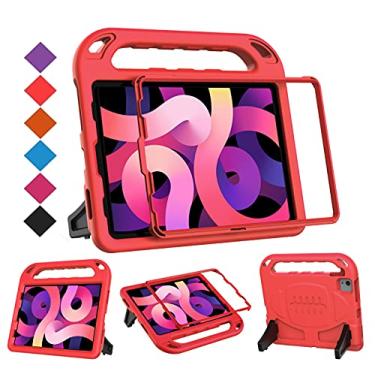 Imagem de BMOUO Capa Infantil para iPad Pro 11 2020/2018, iPad Pro 11 Capa 2020 Protetor de Tela Integrado, À Prova De Choque, Cabo De Peso Leve Suporte Infantil Capa Para Apple iPad Pro 11" 2020 2ª Geração e iPad Pro 11 2018, Vermelho