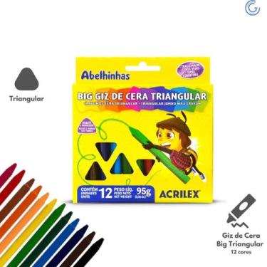 Imagem de Giz Cera 12 Cores Triangular Big Acrilex